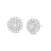 Thumbnail Image 1 of 1 CT. T.W. Multi-Diamond Scallop Edge Frame Stud Earrings in 10K White Gold