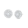 Thumbnail Image 0 of 1 CT. T.W. Multi-Diamond Scallop Edge Frame Stud Earrings in 10K White Gold