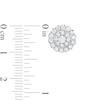 Thumbnail Image 2 of 1 CT. T.W. Multi-Diamond Scallop Edge Frame Stud Earrings in 10K White Gold