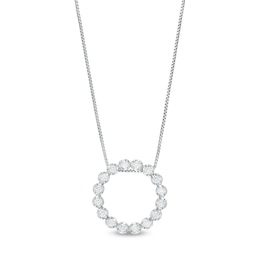 1/4 CT. T.W. Diamond Open Circle Necklace in 10K White Gold