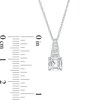 Thumbnail Image 3 of Asscher-Cut White Lab-Created Sapphire Graduated Drop Pendant and Earrings Set in Sterling Silver