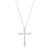 Thumbnail Image 0 of 1/4 CT. T.W. Baguette and Round Diamond Cross Pendant in 10K White Gold