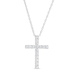 1/4 CT. T.W. Diamond Cross Pendant in 10K White Gold