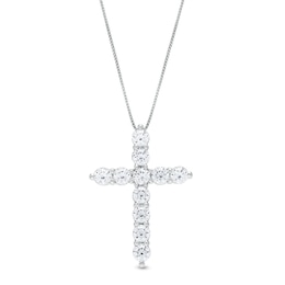 2 CT. T.W. Diamond Cross Pendant in 10K White Gold
