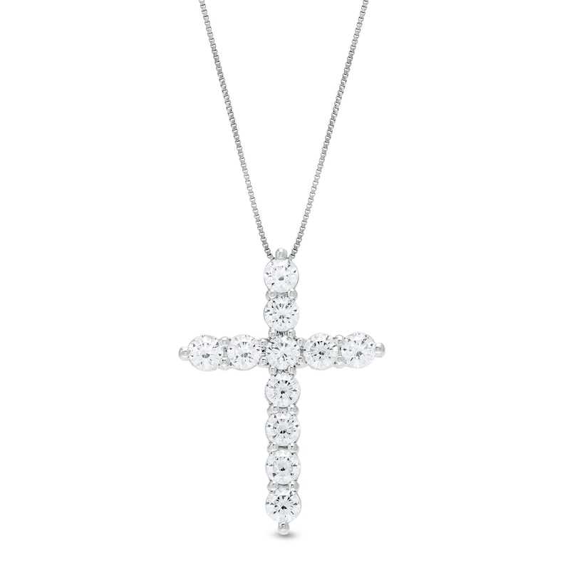 2 CT. T.W. Diamond Cross Pendant in 10K White Gold