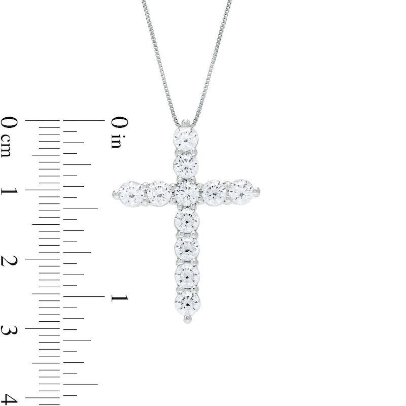 2 CT. T.W. Diamond Cross Pendant in 10K White Gold
