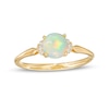 Thumbnail Image 0 of 6.0mm Opal Cabochon and Diamond Accent Trio Collar Ring in 10K Gold