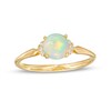 Thumbnail Image 1 of 6.0mm Opal Cabochon and Diamond Accent Trio Collar Ring in 10K Gold
