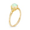 Thumbnail Image 3 of 6.0mm Opal Cabochon and Diamond Accent Trio Collar Ring in 10K Gold