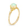 Thumbnail Image 2 of 6.0mm Opal Cabochon and Diamond Accent Trio Collar Ring in 10K Gold