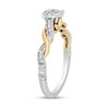 Thumbnail Image 2 of Enchanted Disney Rapunzel 1/5 CT. T.W. Multi-Diamond Twist Shank Promise Ring in Sterling Silver and 10K Gold