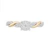 Thumbnail Image 4 of Enchanted Disney Rapunzel 1/5 CT. T.W. Multi-Diamond Twist Shank Promise Ring in Sterling Silver and 10K Gold