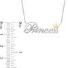 Thumbnail Image 3 of Enchanted Disney Princess 1/10 CT. T.W. Diamond "Princess" with Crown Necklace in Sterling Silver and 10K Gold