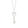 Thumbnail Image 1 of Enchanted Disney Majestic Princess 1/8 CT. T.W. Diamond "PRINCESS" Key Pendant in Sterling Silver and 10K Gold – 19"