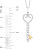 Thumbnail Image 3 of Enchanted Disney Majestic Princess 1/8 CT. T.W. Diamond "PRINCESS" Key Pendant in Sterling Silver and 10K Gold – 19"