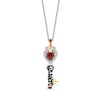 Thumbnail Image 1 of Enchanted Disney Villains Evil Queen Garnet and 1/10 CT. T.W. Diamond Key Pendant in Sterling Silver and 10K Gold- 19"
