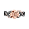 Thumbnail Image 3 of Enchanted Disney Aurora Morganite and 1/8 CT. T.W. Diamond Rose Ring in Sterling Silver and 10K Rose Gold - Size 7