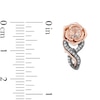 Enchanted Disney Aurora Morganite and 1/10 CT. T.W. Diamond Rose Drop Earrings in Sterling Silver and 10K Rose Gold