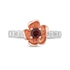 Thumbnail Image 3 of Enchanted Disney Snow White Garnet and 1/10 CT. T.W. Diamond Flower Ring in Sterling Silver and 10K Rose Gold - Size 7