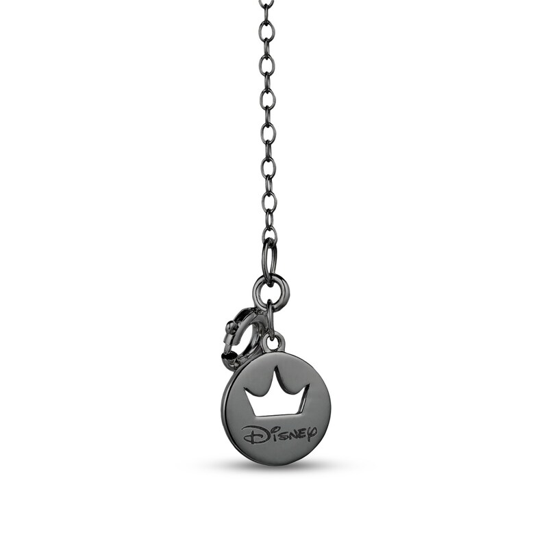 Main Image 2 of Enchanted Disney Villains Garnet and 1/8 CT. T.W. Diamond Necklace in Sterling Silver and 10K Two-Tone Gold