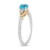 Thumbnail Image 2 of Enchanted Disney Jasmine Swiss Blue Topaz and 1/10 CT. T.W. Diamond Ring in Sterling Silver and 10K Gold