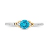 Enchanted Disney Jasmine Swiss Blue Topaz and 1/10 CT. T.W. Diamond Ring in Sterling Silver and 10K Gold