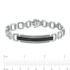 Thumbnail Image 3 of 1 CT. T.W. Black Enhanced and White Diamond Triple Row Border ID Bracelet in Sterling Silver - 8.5"