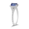 Thumbnail Image 2 of Enchanted Disney Ariel Blue Tanzanite and 3/8 CT. T.W. Diamond Frame Split Shank Engagement Ring in 14K White Gold