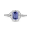Thumbnail Image 3 of Enchanted Disney Ariel Blue Tanzanite and 3/8 CT. T.W. Diamond Frame Split Shank Engagement Ring in 14K White Gold
