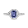 Thumbnail Image 4 of Enchanted Disney Ariel Blue Tanzanite and 3/8 CT. T.W. Diamond Frame Split Shank Engagement Ring in 14K White Gold