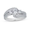 Thumbnail Image 0 of 1-1/2 CT. T.W. Diamond Three Stone Bypass Engagement Ring in 14K White Gold