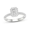 Thumbnail Image 1 of Trouvaille Collection 3/4 CT. T.W. DeBeers®-Graded Emerald-Cut Diamond Frame Engagement Ring in Platinum (F/SI2)