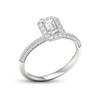 Thumbnail Image 3 of Trouvaille Collection 3/4 CT. T.W. DeBeers®-Graded Emerald-Cut Diamond Frame Engagement Ring in Platinum (F/SI2)