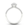 Thumbnail Image 4 of Trouvaille Collection 3/4 CT. T.W. DeBeers®-Graded Emerald-Cut Diamond Frame Engagement Ring in Platinum (F/SI2)