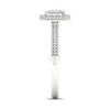 Thumbnail Image 5 of Trouvaille Collection 3/4 CT. T.W. DeBeers®-Graded Emerald-Cut Diamond Frame Engagement Ring in Platinum (F/SI2)