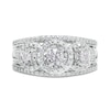 Thumbnail Image 4 of 1 CT. T.W. Diamond Past Present Future® Frame Triple Row Split Shank Vintage-Style Engagement Ring in 10K White Gold