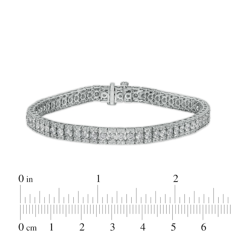 Main Image 4 of 6 CT. T.W. Diamond Multi-Row Line Bracelet in 10K White Gold