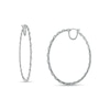 Thumbnail Image 1 of 1 CT. T.W. Diamond Station Inside-Out Hoop Earrings in 10K White Gold