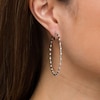 Thumbnail Image 2 of 1 CT. T.W. Diamond Station Inside-Out Hoop Earrings in 10K White Gold