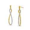 Thumbnail Image 1 of 1/6 CT. T.W. Diamond Elongated Infinity Drop Earrings in 10K Gold