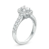Thumbnail Image 2 of 1-1/3 CT. T.W. Certified Oval Diamond Frame Vintage-Style Engagement Ring in 14K White Gold (I/I1)