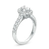 Thumbnail Image 3 of 1-1/3 CT. T.W. Certified Oval Diamond Frame Vintage-Style Engagement Ring in 14K White Gold (I/I1)