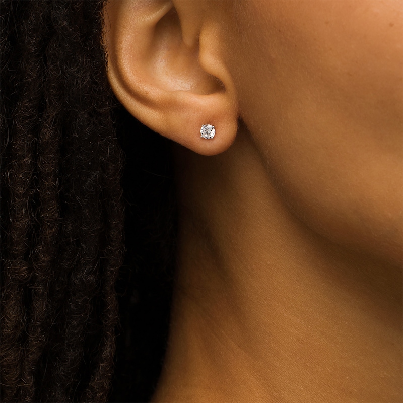 Main Image 2 of 1/2 CT. T.W. Certified Lab-Grown Diamond Solitaire Stud Earrings in 14K White Gold (F/SI2)