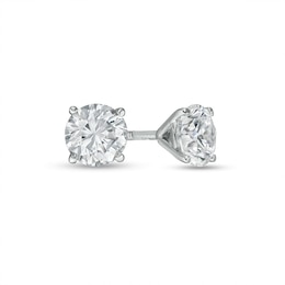 1 CT. T.W. Certified Lab-Grown Diamond Solitaire Stud Earrings in 14K White Gold (F/SI2)