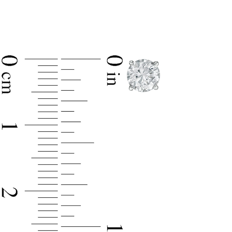 Main Image 3 of 1 CT. T.W. Certified Lab-Grown Diamond Solitaire Stud Earrings in 14K White Gold (F/SI2)