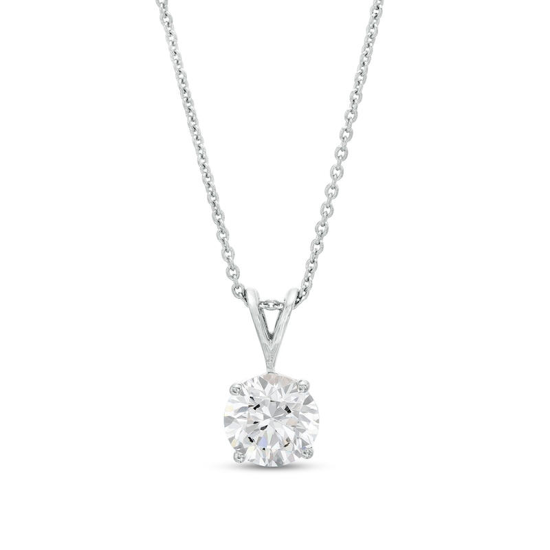 Main Image 1 of 1 CT. Certified Lab-Grown Diamond Solitaire Pendant in 14K White Gold (F/SI2)