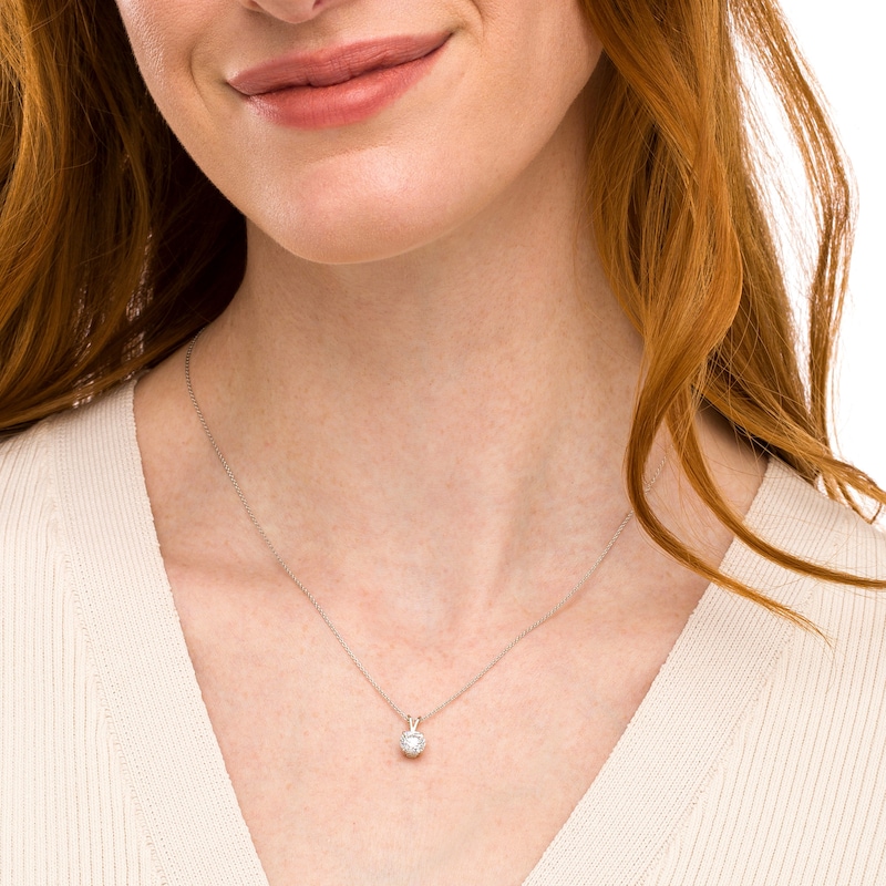 Main Image 2 of 1 CT. Certified Lab-Grown Diamond Solitaire Pendant in 14K White Gold (F/SI2)