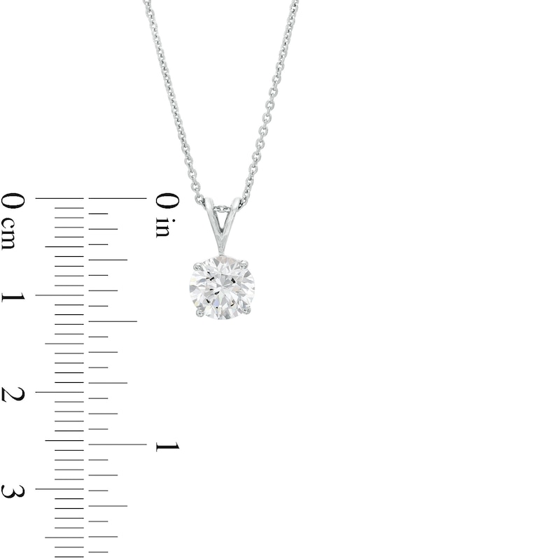 Main Image 3 of 1 CT. Certified Lab-Grown Diamond Solitaire Pendant in 14K White Gold (F/SI2)