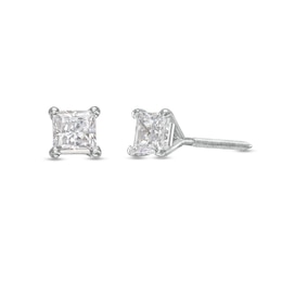 1/2 CT. T.W. Certified Princess-Cut Lab-Created Diamond Solitaire Stud Earrings in 14K White Gold (F/SI2)