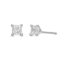1/2 CT. T.W. Certified Princess-Cut Lab-Grown Diamond Solitaire Stud Earrings in 14K White Gold (F/SI2)